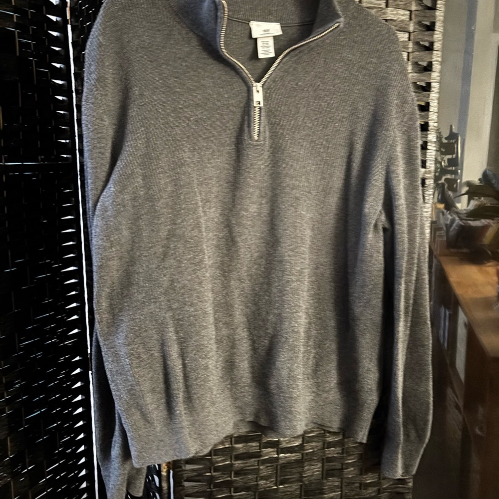 H&M Men's Gray Zip-Up Sweater